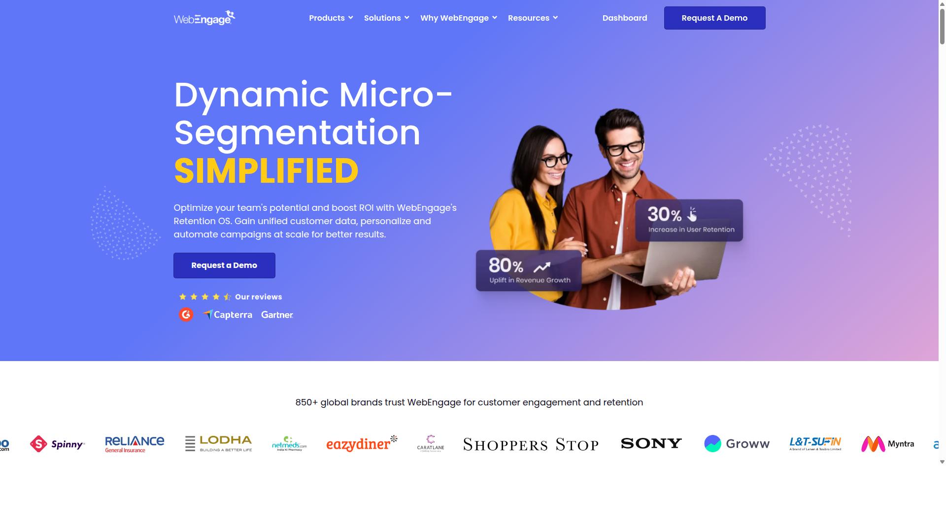 WebEngage website